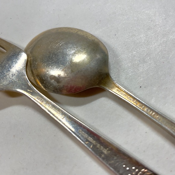 6-pc Vintage Silver Plate Nursery Forks and Spoons - Picture 11 of 16